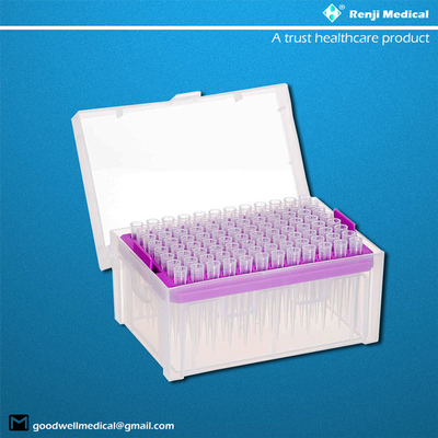 Astuces stériles de pipette de polypropylène ultra clair, astuces de pipette de 200 microlitres
