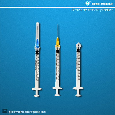 Consommables médicaux jetables stérilisés, seringue 1ml de la classe III avec l'aiguille