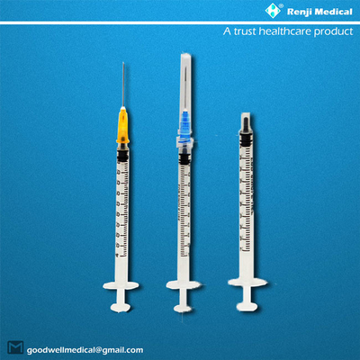 Seringue médicale jetable de consommables de CE/ISO avec le volume de l'aiguille 1ml