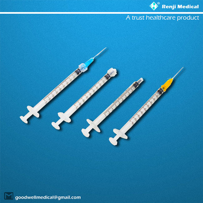 Seringue médicale jetable de consommables de CE/ISO avec le volume de l'aiguille 1ml