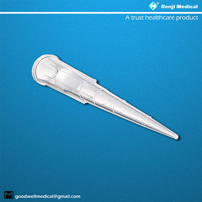 Astuces stériles de pipette de polypropylène ultra clair, astuces de pipette de 200 microlitres