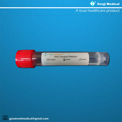 Tube rouge de collection de spécimen de chapeau, CE de FDA de kit d'écouvillon de Vtm approuvé