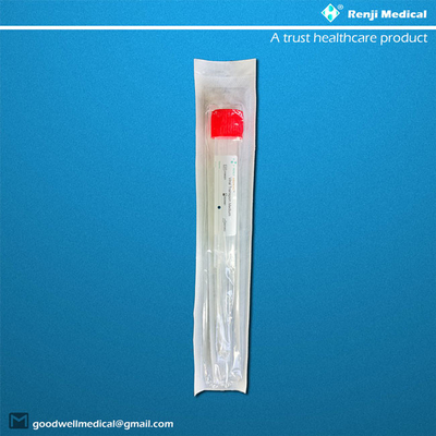 Tube nasopharyngal de collection témoin de virus jetable avec le chapeau rouge
