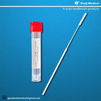 Tube nasopharyngal de collection témoin de virus jetable avec le chapeau rouge