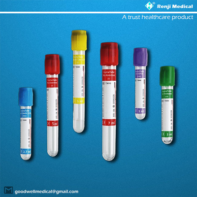 Tube jetable de collection de sang de vide de PET/Glass, fioles de prise de sang de plasma