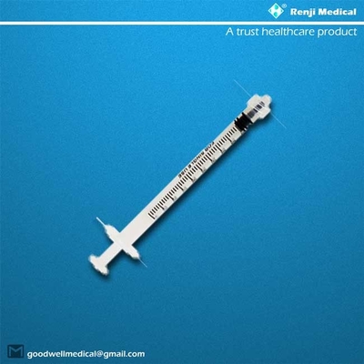 Consommables médicaux jetables stérilisés, seringue 1ml de la classe III avec l'aiguille