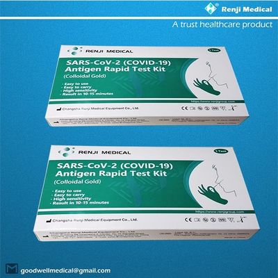Renji COVID 19 Antigen Rapid Test Kit Nasal Swab Colloidal Gold 10 - 15Min